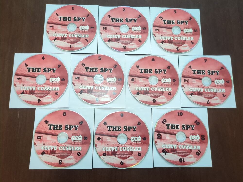 Clive Cussler and Justin Scott " The Spy " AudioBook 10 CDs discs only